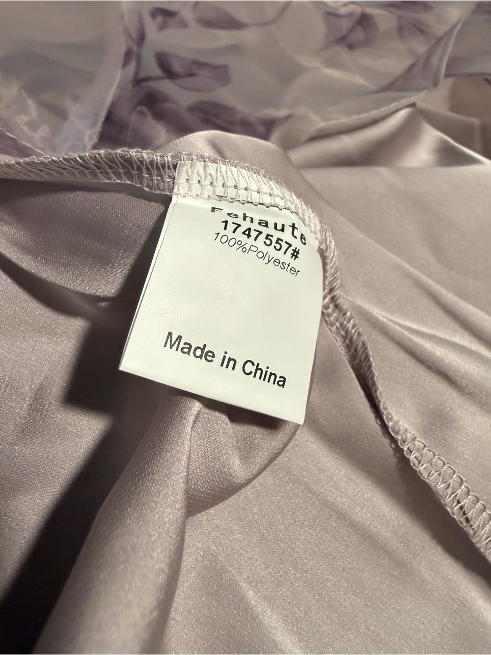 Elegant Lavender Floral V-Neck Evening Dress 226 - Picture 8 of 10